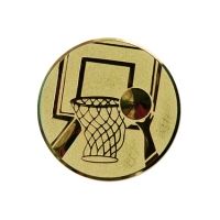 Wklejka aluminiowa złota - koszykówka     R-25mm