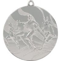 Medal srebrny- biegi - medal stalowy z grawerem na laminacie