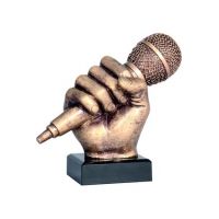 Figurka odlewana - mikrofon     H- 14 cm
